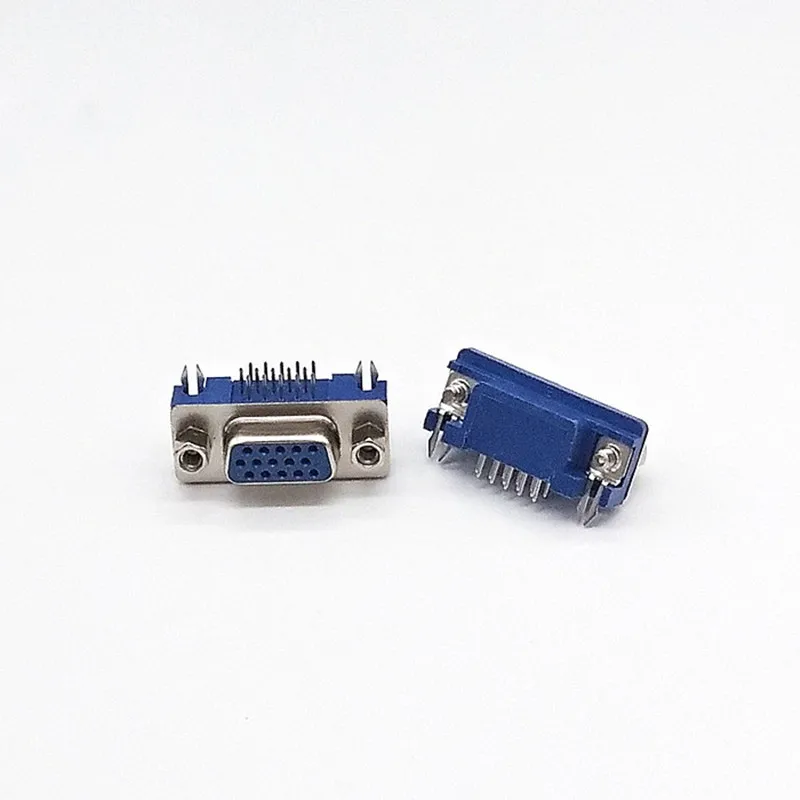 5 шт. DB15 DR15 3 рядный синий параллельный порт 15 Pin D Sub Female полосный разъем PCB 90