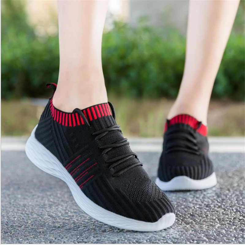 

2021 New Women's Shoes Summer Flying Shoes Casual sports Shoes light High elasticity Socks Breathable Female Fashion all-match
