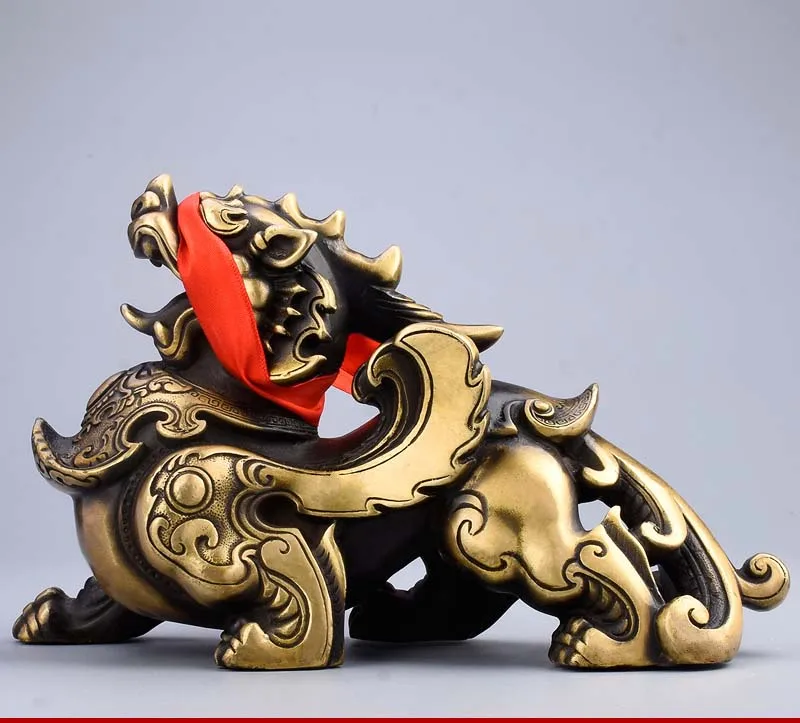 Online EIN Paar 2PCS 2021 Home Shop Unternehmen SHOP Talisman Bringen Reichtum Geld GLÜCK Drachen PI XIU BRONZE Skulptur FENG SHUI Statue