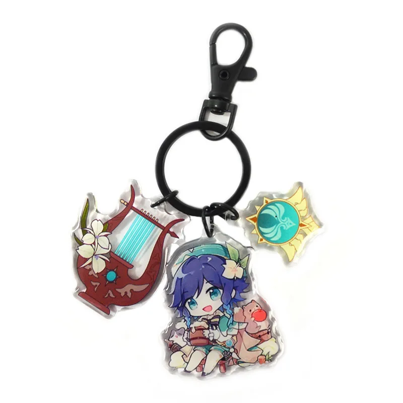 Genshin Impact Акриловый брелок с игровой фигуркой Кадэхара Кадзуха, Сяо, Чжонгли, Кокоми, Ганью Подвеска-брелок для коллекции.