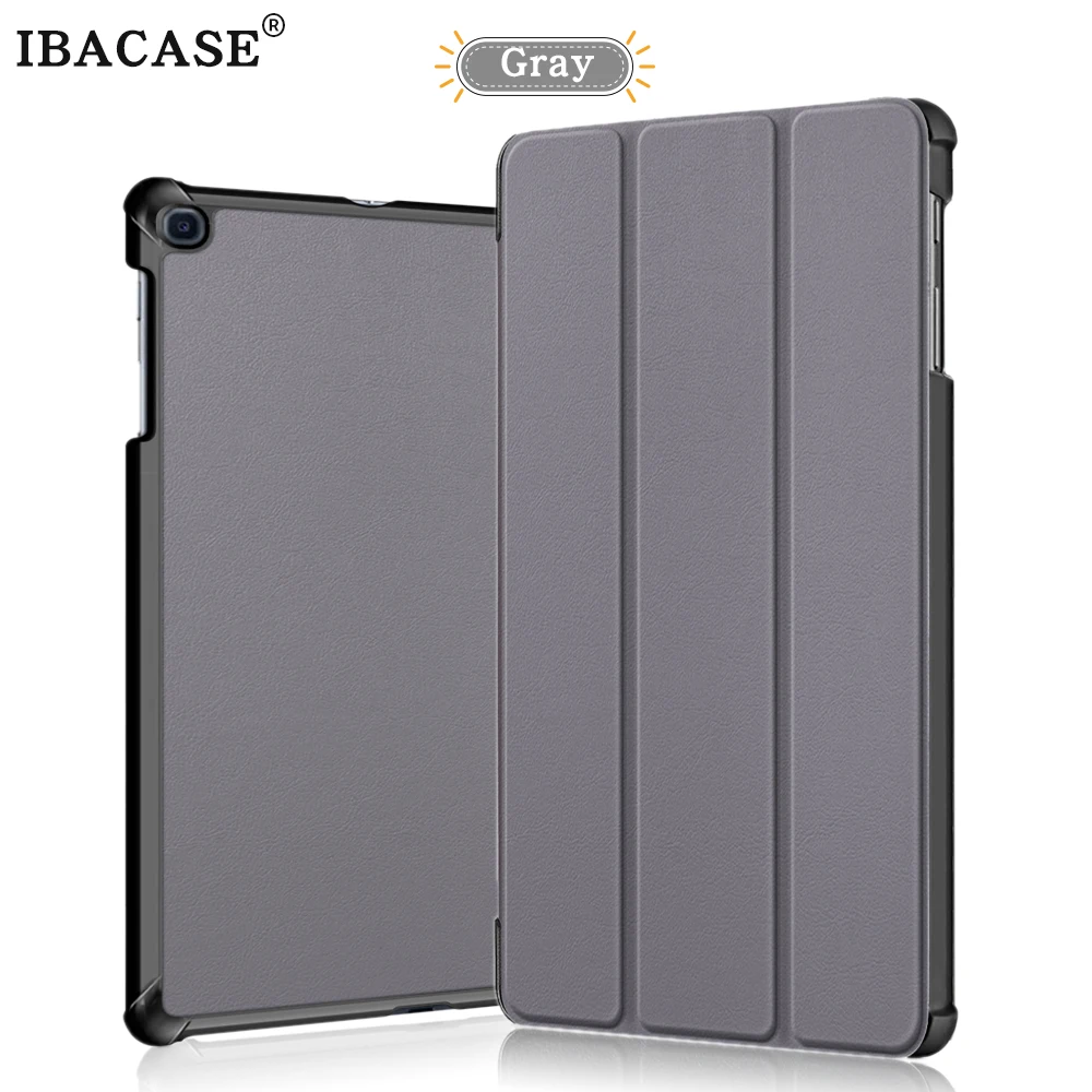 Gray Чехол для samsung galaxy Tab A 10,1 SM-T510 T515 чехол для планшета Роскошный PU чехол Модный цветной кожаный чехол с рисунком - Цвет: Gray