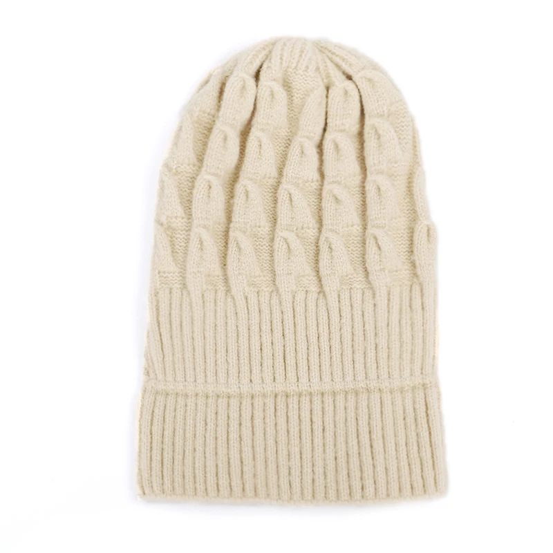 2019 однотонная шерстяная женская вязаная шапка зима теплая твист Лыжная