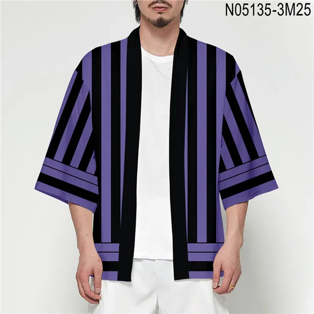 3dhf-38 Demon Slayer Kimetsu no Yaiba 3D полный принт японского Аниме кимоно Haori Yukata Косплей Женщины/Мужчины Лето Повседневная крутая уличная одежда - Цвет: 3dhf-38
