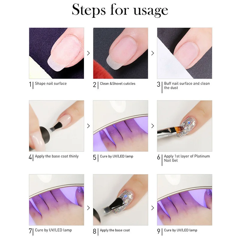 1 шт. УФ-гель для ногтей Гибридный лак Алмазный блестящий гель блеск основа УФ