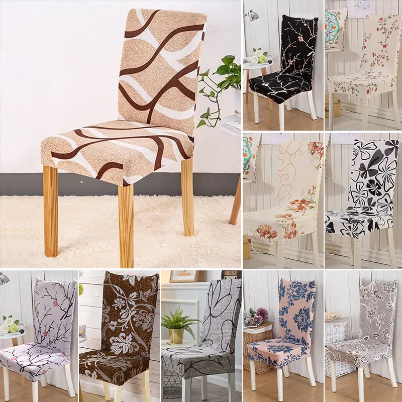 

Stretch Elastic Chair Covers Spandex For Wedding Dining Room Office Banquet housse de chaise Removable Solid Color chair cover