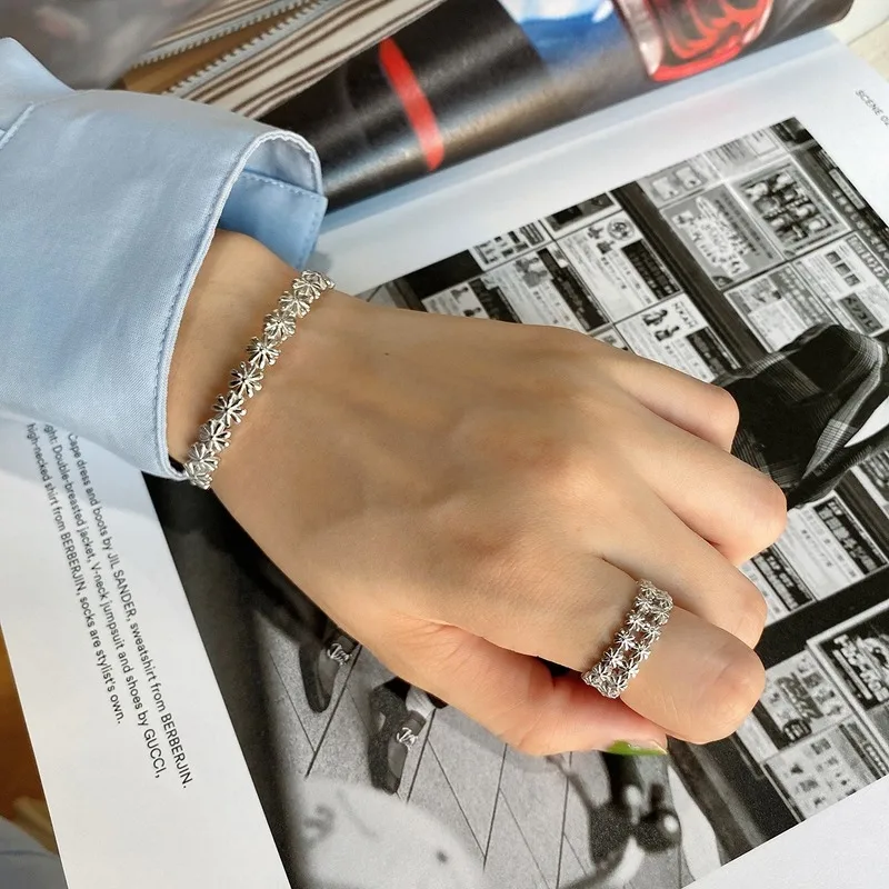 Женский Браслет манжета Leouerry браслет из стерлингового серебра 925 пробы с