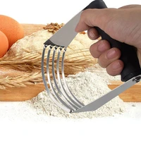 professional stainless steel dough cutter flour mixer pastry blender flour and butter mixer cake pie tools soft plastic handle