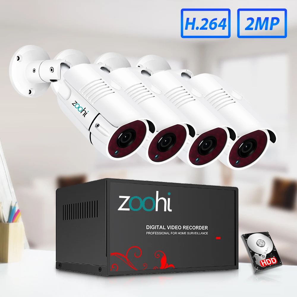 Zoohi AHD система видеонаблюдения 1080P наружная камера Водонепроницаемая ночного