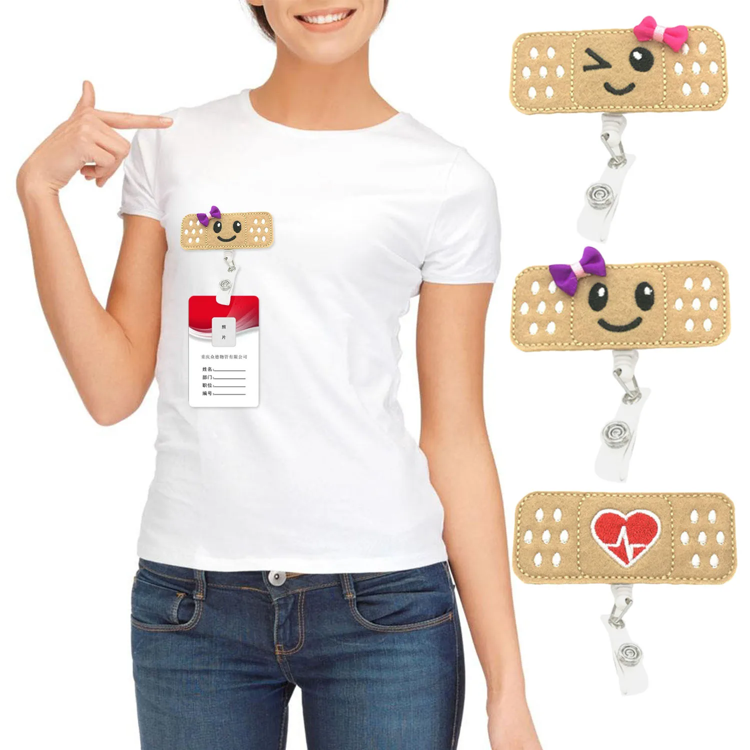 3 шт. значок медсестры держатель катушки с зажимом аллигатора практичный ID имя