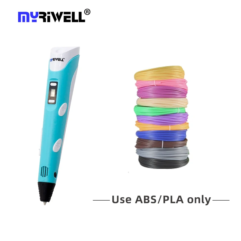 Myriwell 365 дней гарантии Творческий ЖК-дисплей Дисплей 3D печать Ручка PLA/ABS нити для детей и взрослых 3d адаптер-ручка