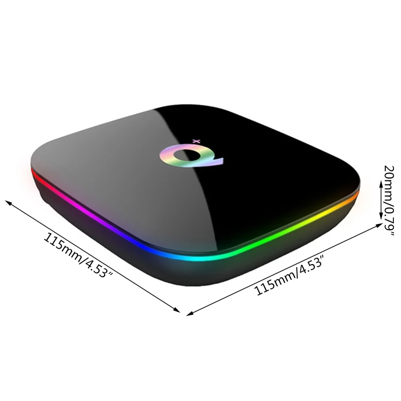

Q Plus Smart TV Box And roid 9.0 TV Box 4GB RA M 32GB ROM 2.4G WiFi Set Top Box