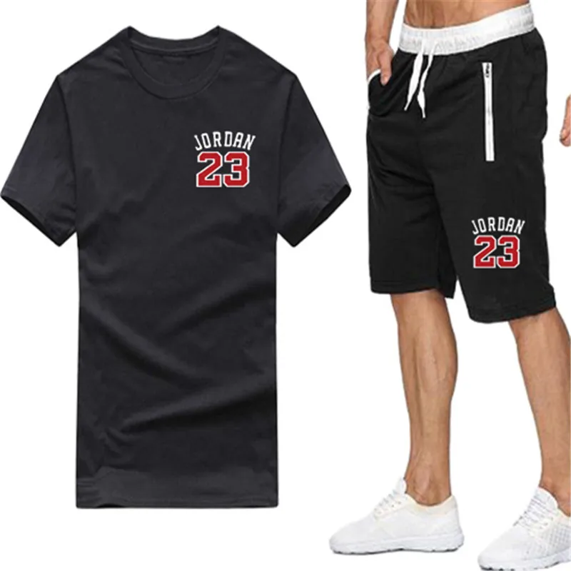Men T-Shirt suits Lastest Fashion Short Sleeve set Funny Men's Tee Shirts Hipster O-Neck Cool Tops+Shorts | Мужская одежда