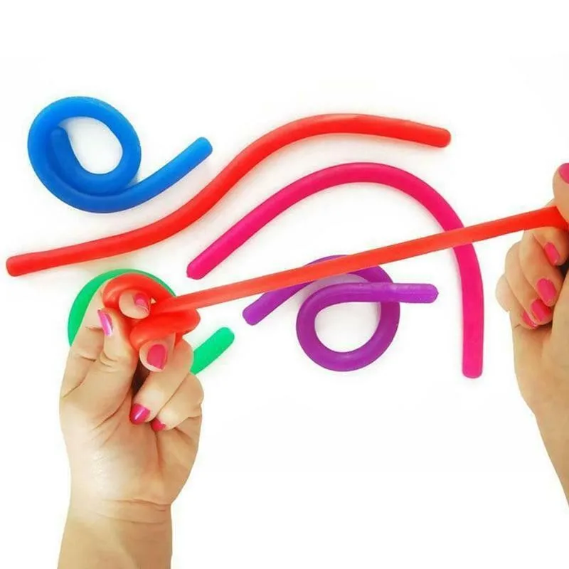 

1pc Soft Rubber Noodle Children Adult Decompression Toy Noodle Stretch String Rubber TPR Rope Stress Relief Toys for Kids Adults