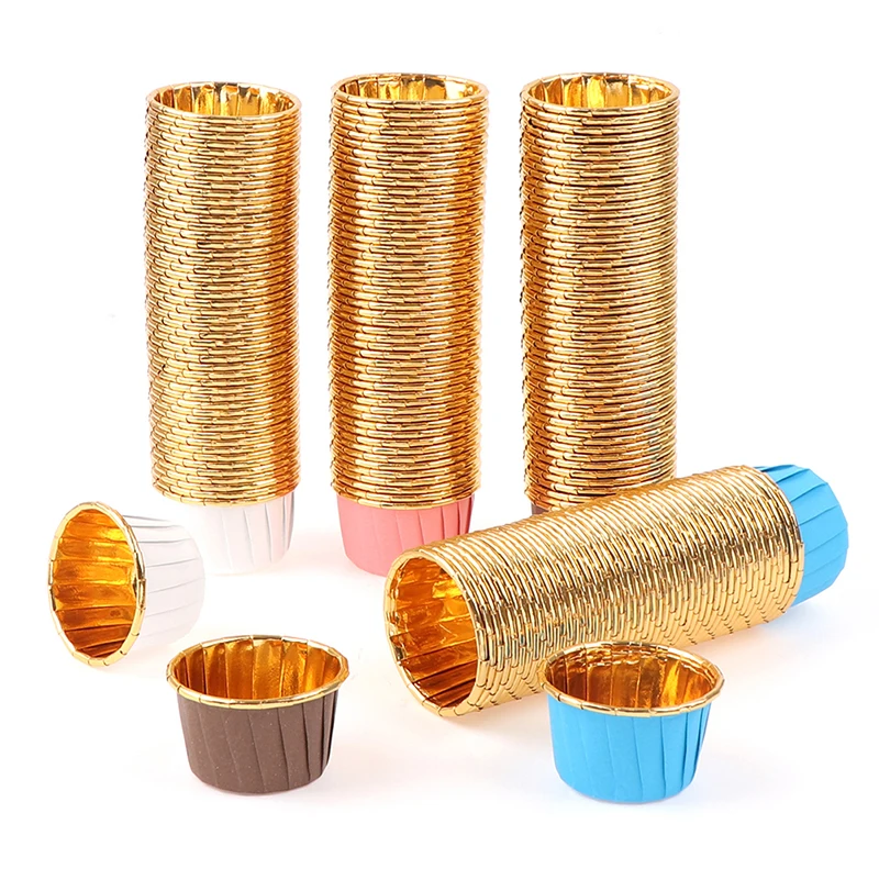 50 шт./упак. 4 Цвета кекс вкладыш обертки для пирожных выпечки чашки лоток чехол