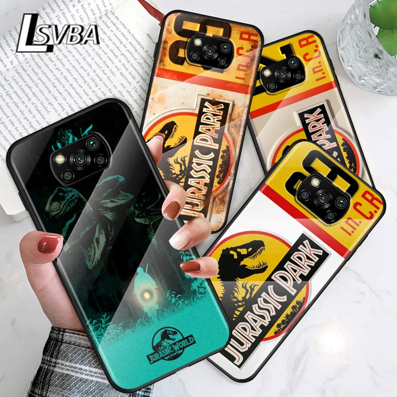 

Jurassic Park Dinosaurs For Xiaomi POCO F3 F2 X3 NFC X2 M2 Pro Tempered Glass Hot New Shell Luxury Cover Phone Case