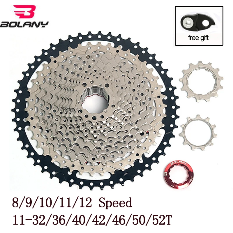 

Кассета BOLANY для горного велосипеда, 8/9/10/11/12 скоростей, свободное колесо 32/36/40/42/46/50/52T, велосипедная Звездочка для Shimano Sram