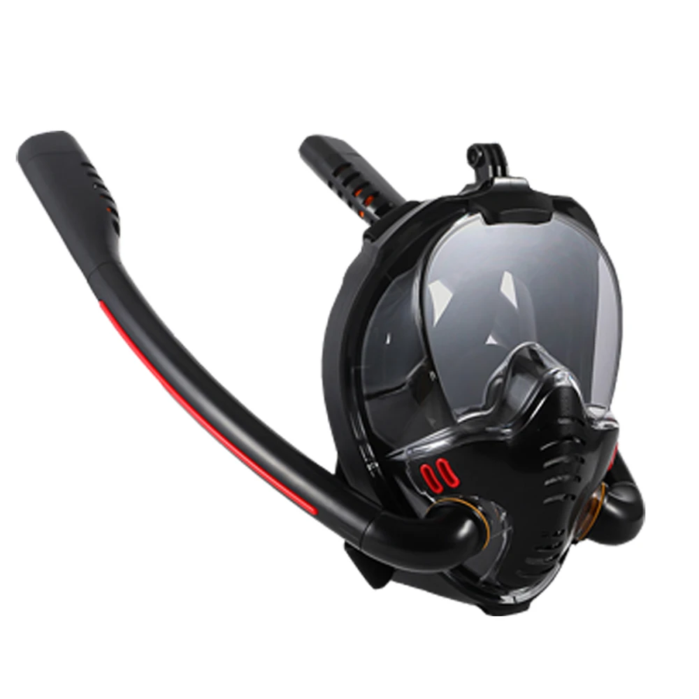 

Маска для подводного плавания с двойной трубкой, силиконовая полностью сухая маска для дайвинга, маска для взрослых, очки для дайвинга, подводный дыхательный аппарат