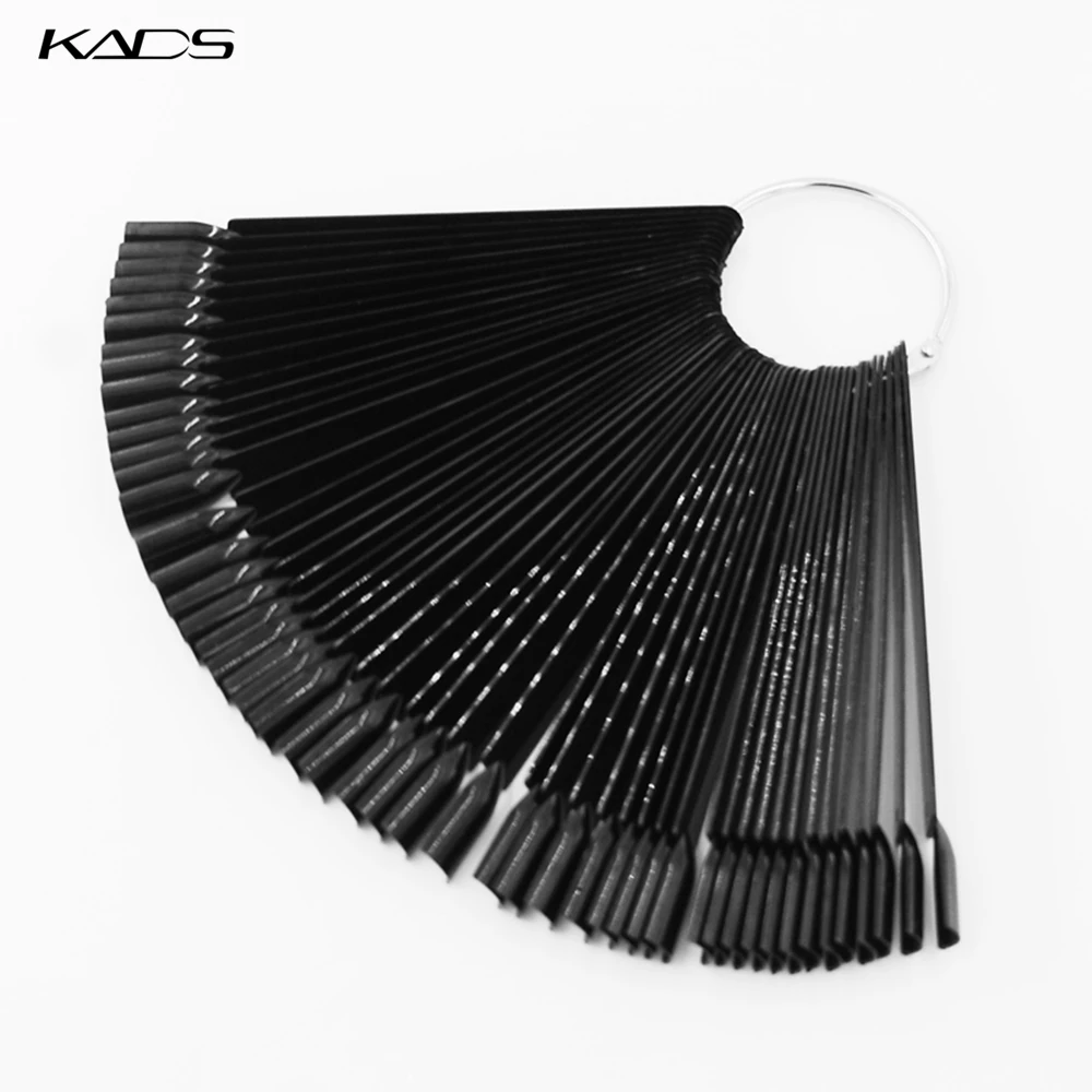 Black HOTSALE 50 советы/packIvory White Пластиковые Flase Nail Art Советы Стик Показать Практика Вентилятора Совета& Nail Art Display прозрачный цвет - Цвет: Black