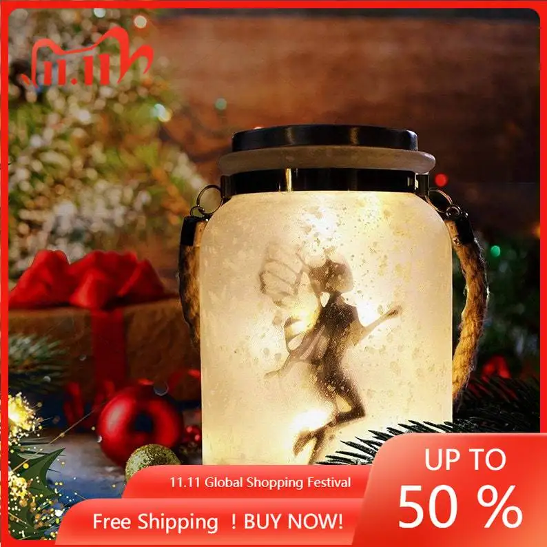 Solar Lantern Fairy Glass Jar Lights Great Gifts White Frosted Hanging Solar Lights Outdoor Decorative 20 Warm White Mini LED