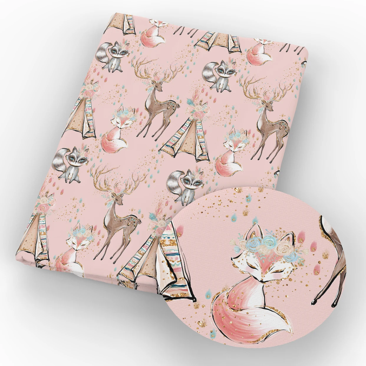 Лоскутная ткань из полиэстера и хлопка с принтом лисы 50*145 см детское постельное