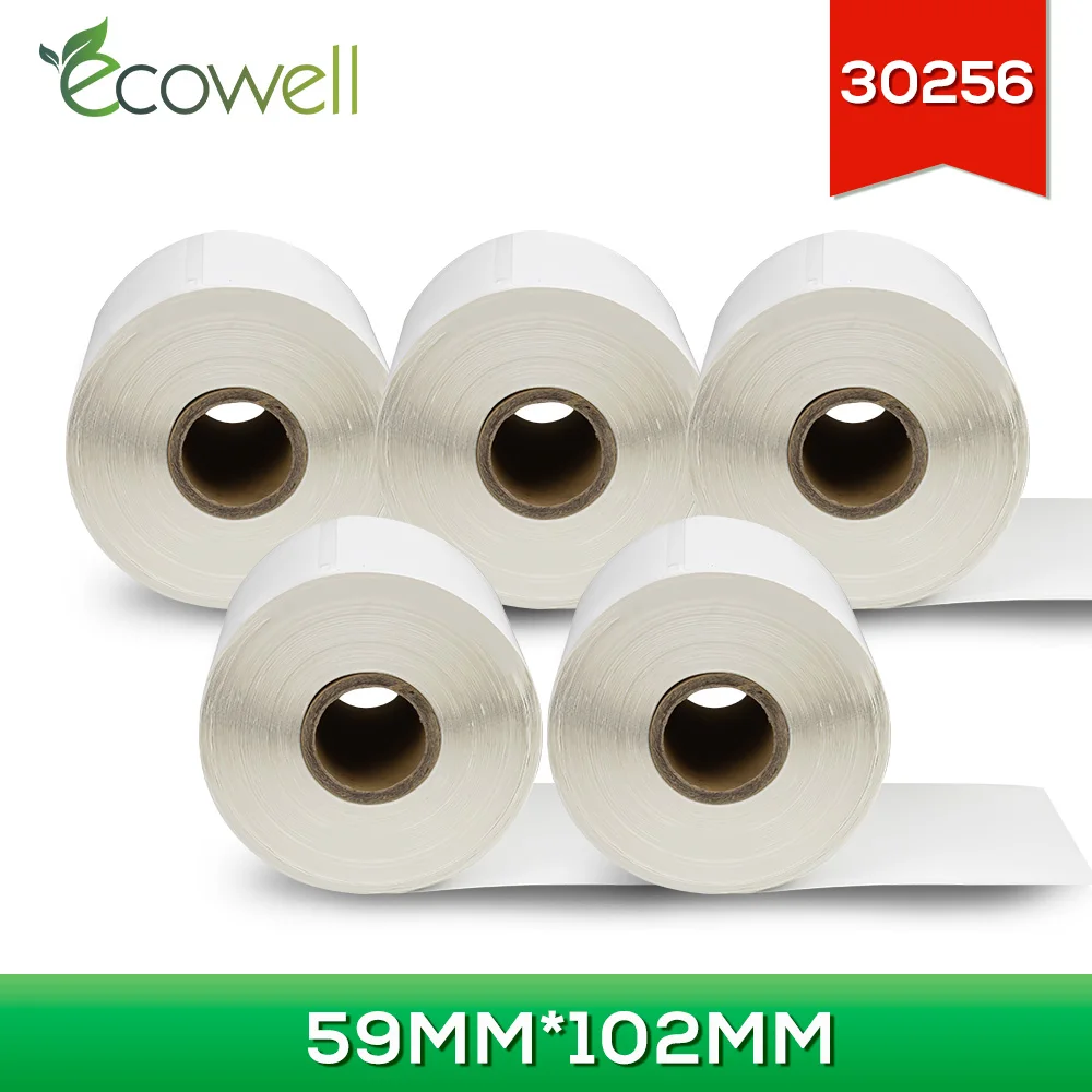 Термобумага Ecowell 30256 5 рулонов 1500 шт. этикеток совместимых с Dymo LabelWriter 450/450Turbo/450 Twin