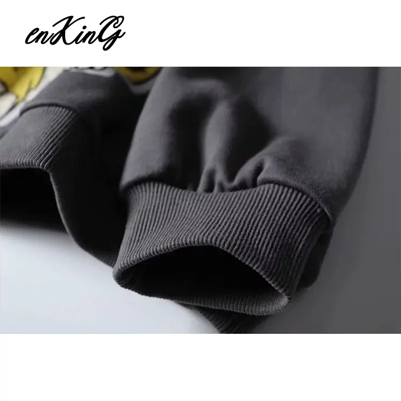 Black Pink Cartoon Lion King Print Women Hoodie Long Sleeve O Neck Ladies Za Sweatshirt Casual Womens Hoodies Pullover