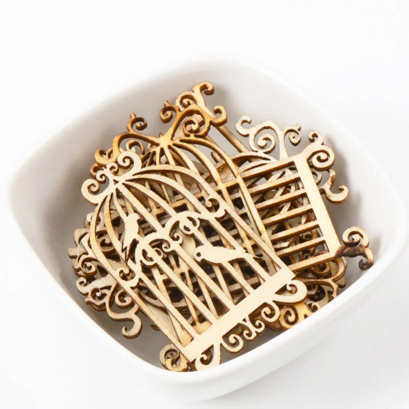 

24 шт./1 набор, деревянные полые клетки для скрапбукинга 52x34 мм