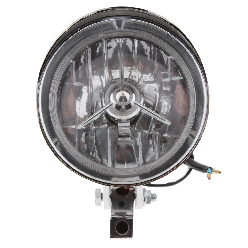 4 1/2 ''мотоцикл хромированный козырек фара для Bobber Chopper 12V H4 галогенные лампы