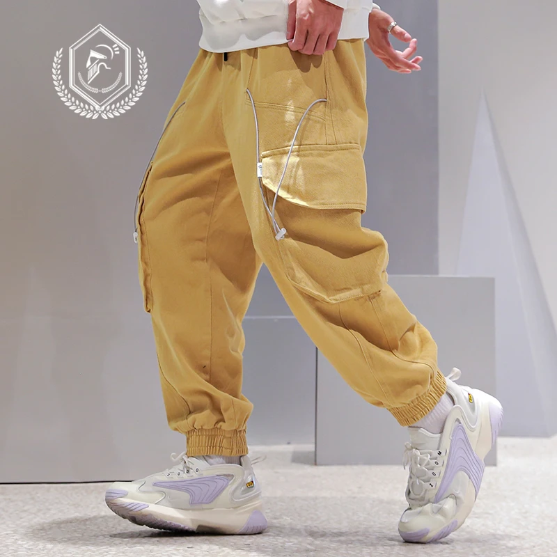 Мужские свободные штаны-шаровары для бега в стиле сафари модные штаны с