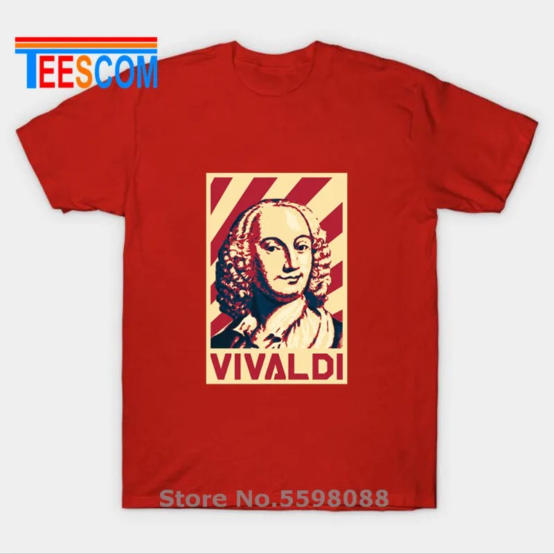 Antonio Vivaldi Ретро Агитационный плакат Футболка Моцарт Музыка Скрипка композитор
