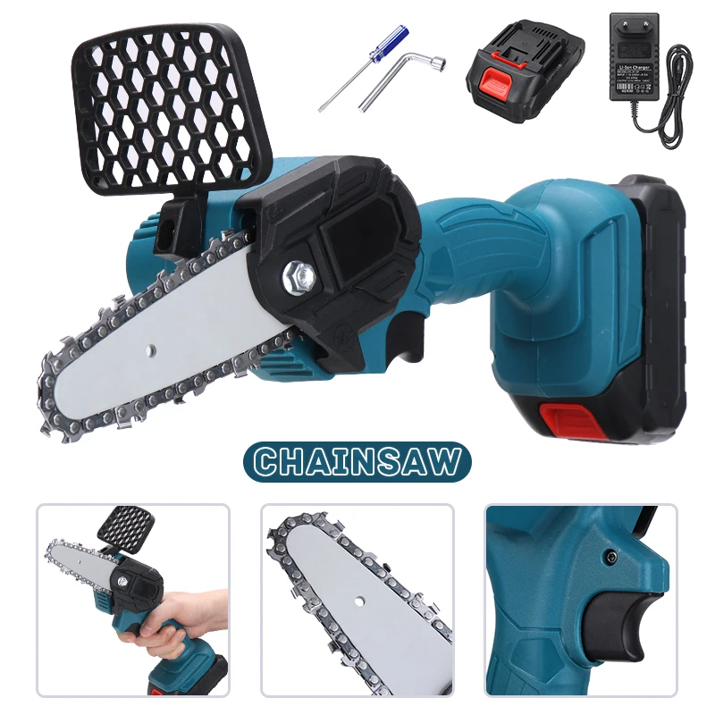 Портативная электрическая мини бензопила садовый Электроинструмент 24 В с