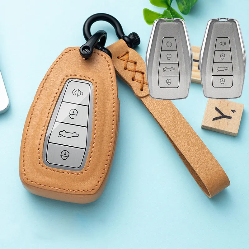

Защитный кожаный чехол для автомобильного ключа дистанционное управление для Geely Atlas Boyue NL3 EX7 Emgrand X7 Emgrarand X7 SUV GT GC9 borui чехол для ключа