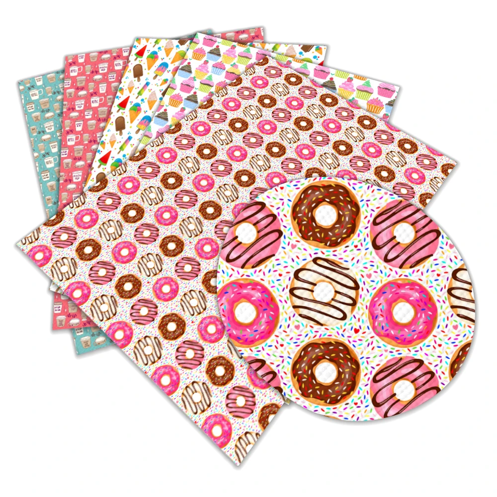 

30 cm x 136 cm Dessert Design Printed Synthetic Leather DIY Sewing Garment HairBow Bags L068 L069