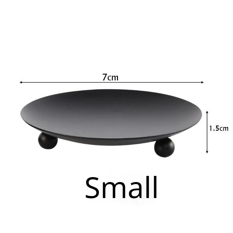 

2 pcs Iron Black Gold Plated Candle Holders Pillar Metal Plate for Wedding Party Festival Candlestick Art Gift Home Decoration