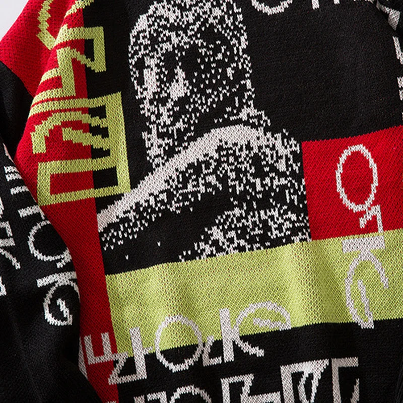 

2021 Hip Hop Knitwear men's Oversized Sweaters Harajuku Fashion Male Loose Tops Casual Streetwear Pullover Sweaters men clothes