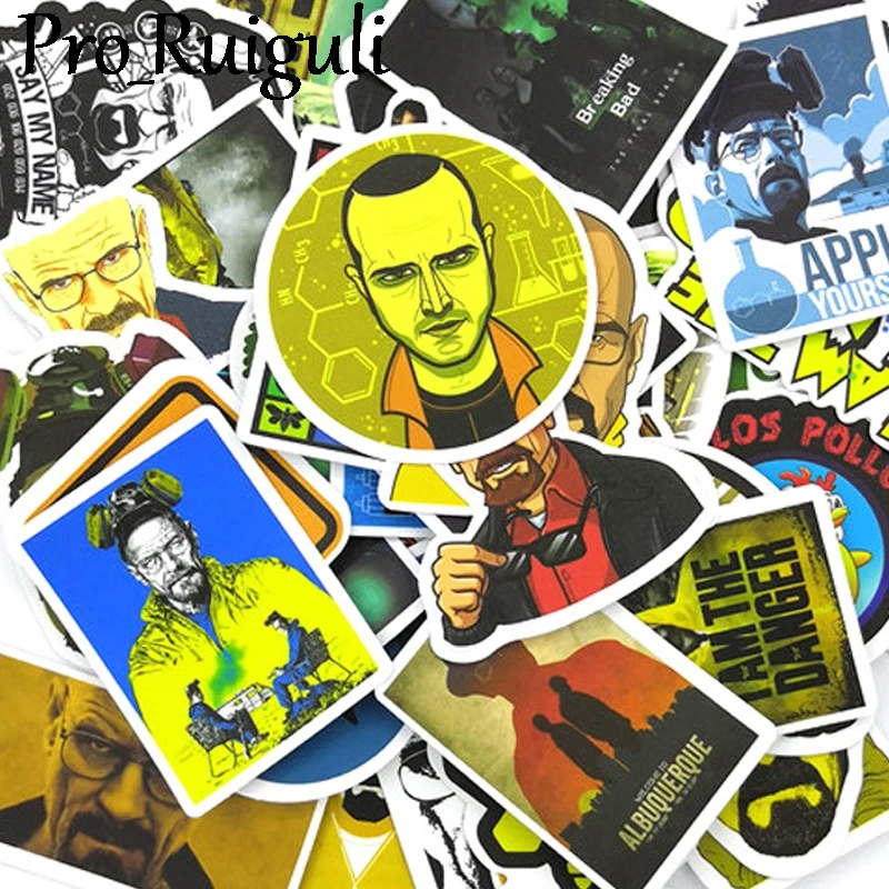 

10/30/50pcs Breaking Bad Anime Children Scrapbooking Stickers Waterproof PVC Skateboard Guitar Graffiti Sticker Kids Classic Toy