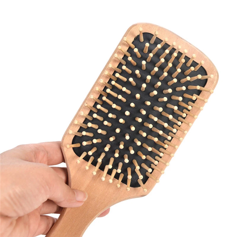 1 шт. Антистатическая натуральная деревянная бамбуковая щетка для волос уход за