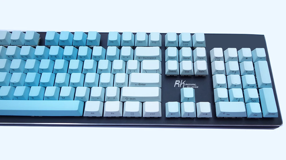 NPKC PBT небесно-голубые градиентные колпачки ANSI макет вишневого профиля, подходят Kailh Gateron Cherry MX переключатели для механической клавиатуры