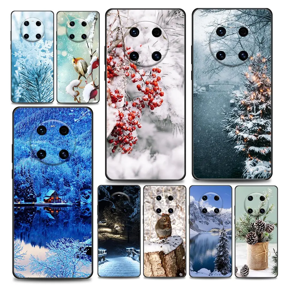 

Covers Landscape Winter Light Snow Phone Case for Huawei Y6 7 9 5p 6p 8s 8p 9a 7a Mate 10 20 40 Lite Pro Plus RS Soft Silicone