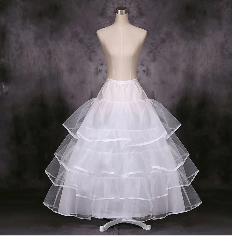 

Wedding Accessories 4 Layers Ruffled Petticoat Adjustable Lace Skirt Petticoat with Banquet Prom Dress