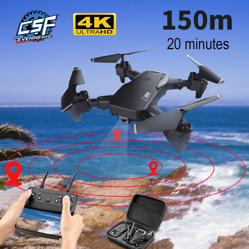 Dron S60 pro con c&aacute;mara gran angular, cuadric&oacute;ptero con c&aacute;mara Dual de 2020 P, WIFI, fpv, 1000M, GPS, 5G, WiFi, 4K, HD, mantiene la altura, 20min, 1080-0
