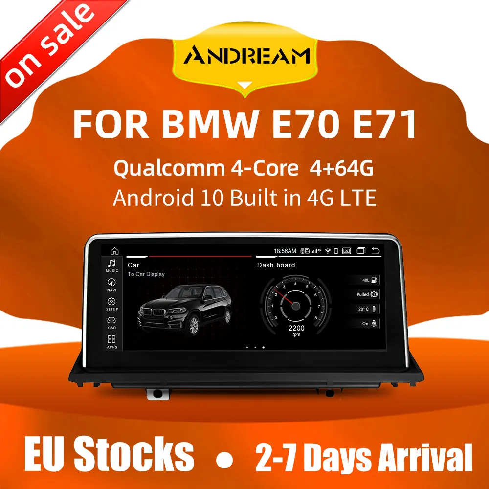 Автомобильный мультимедийный DVD плеер 10 25 дюйма Android Qualcomm 4 ядра для BMW E70 E71 E72 X5 X6