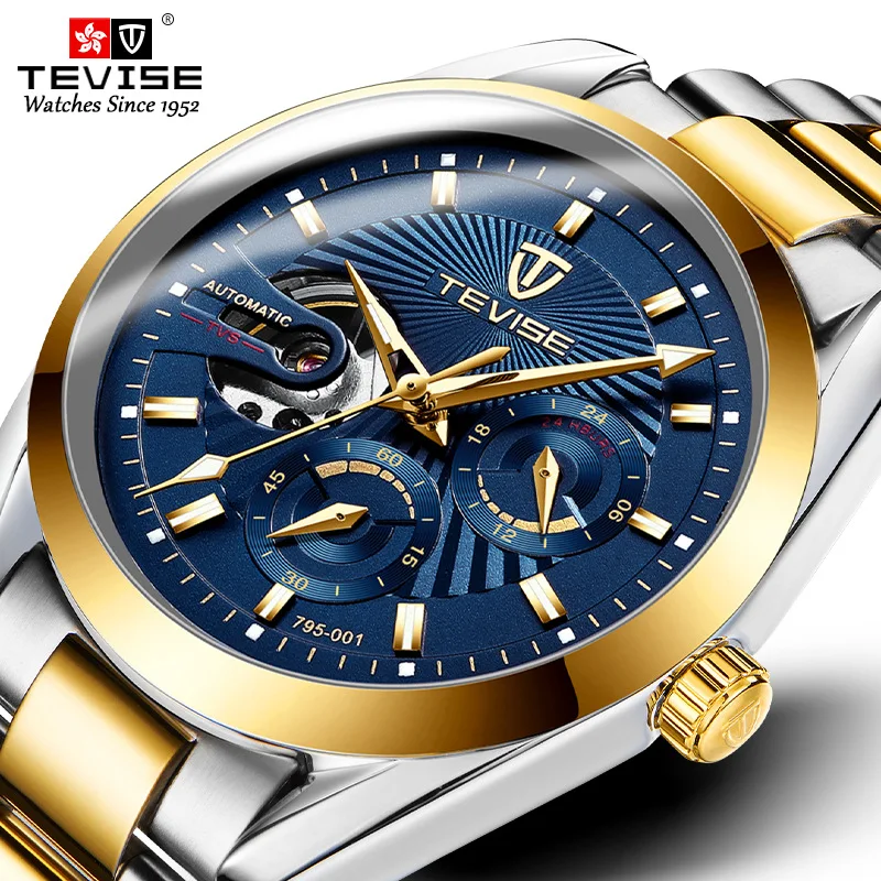 Watches Mens 2022 TEVISE 795-001 Stainless Steel Case Band Business Wristwatch Mechanical Automatic Watch Luminous Tool Dropship | Наручные