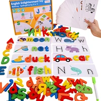 wooden alphabet letter learning cards set word spelling practice game toy english letters spelling card word toys