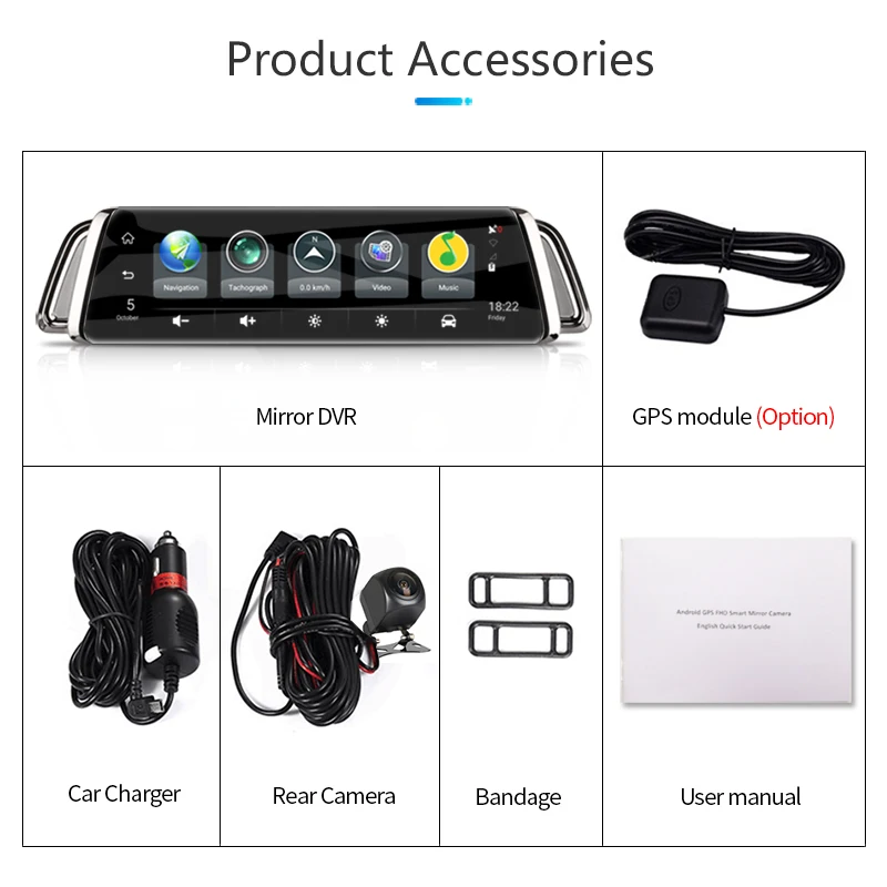 Jansite 10 &quot4G 3G сенсорный экран Автомобильный видеорегистратор Android 5 1 GPS