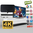 Умная комнатная цифровая HD Антенна, ТВ 150 миль, Мини Surf Fox VHF UHF, с усилением 25 дБ, спутниковый приемник, антенна