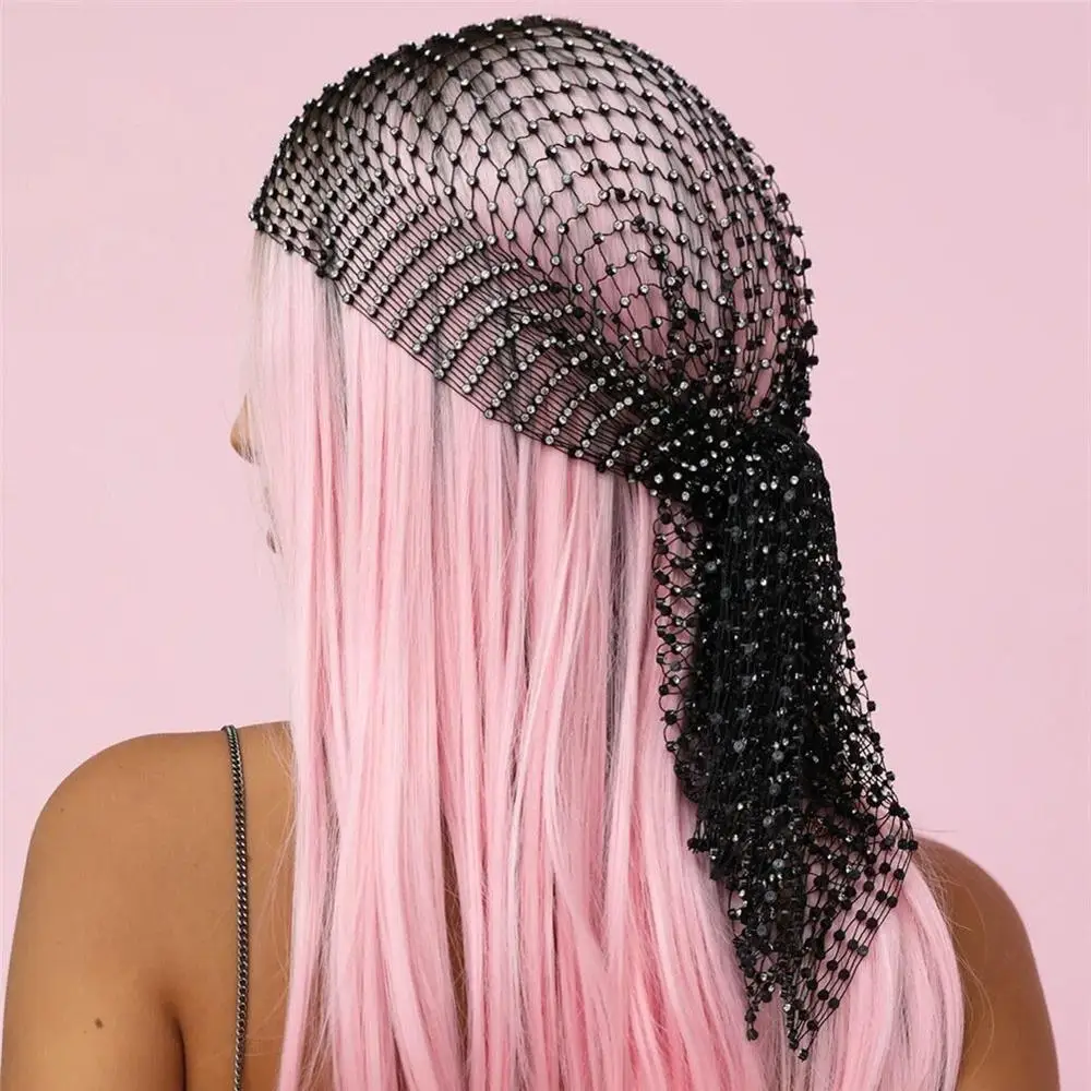 Stonefans-Diadema con diamantes de imitación para mujer, pañuelo para la cabeza, diadema de cristal ostentosa hueca, accesorios para el cabello de color negro