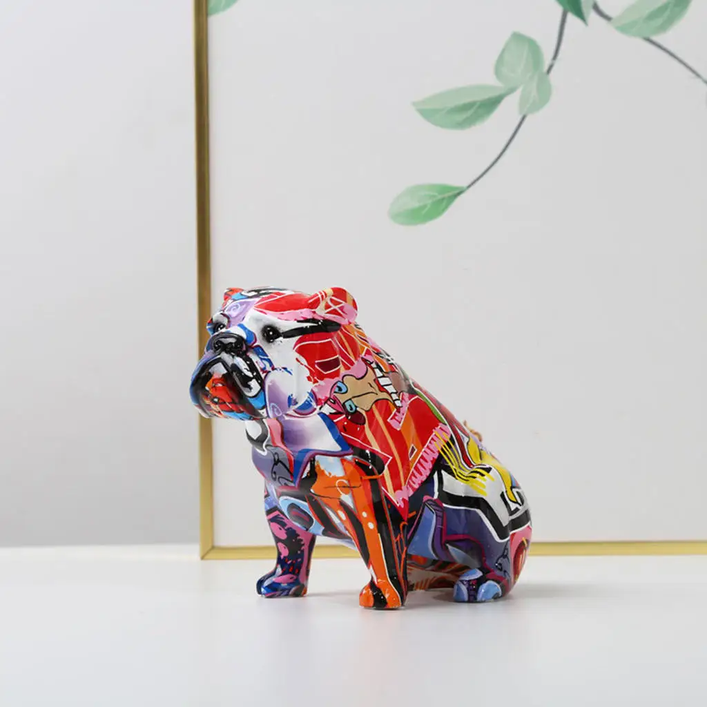 

Bulldog Sculpture Collectible Figurines Dog Statue Kids Room Bedroom Tabletop Home Decor Gifts for Christmas
