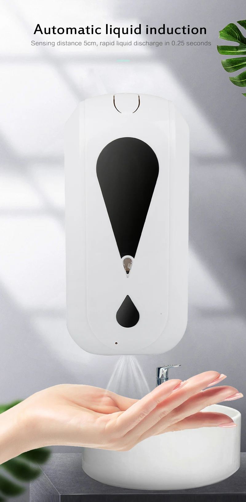 

1200ml spray type soap dispenser automatic induction wall-mounted soap dispenser Automatic sensing function simple installation
