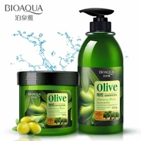 2pcs bioaqua olive shampoomask anti dandruff olive oil shampoo restores damaged hair deeply nourishes all hair types color